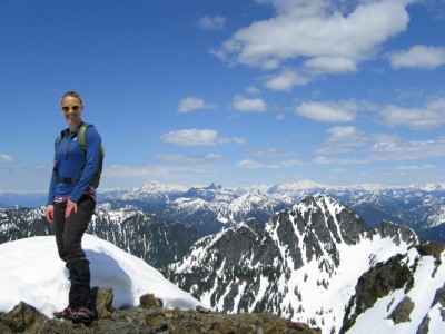 At the top of Brunswick Peak, near Squamish, BC