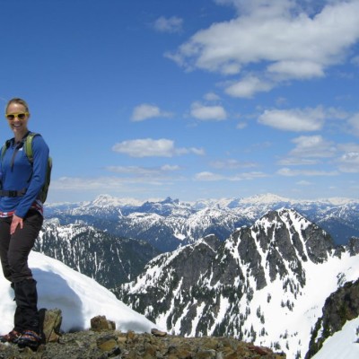 At the top of Brunswick Peak, near Squamish, BC